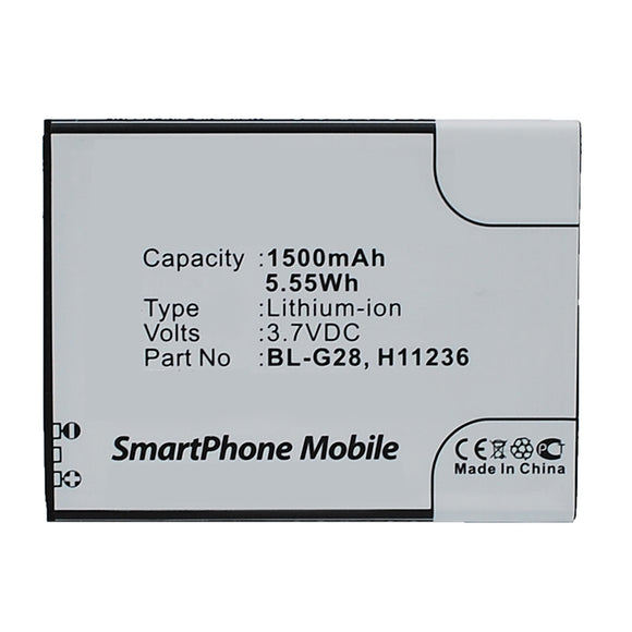 Batteries N Accessories BNA-WB-L10142 Cell Phone Battery - Li-ion, 3.7V, 1500mAh, Ultra High Capacity - Replacement for DOOV BL-G28 Battery