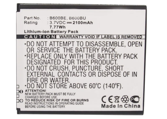 Batteries N Accessories BNA-WB-L3600 Cell Phone Battery - Li-Ion, 3.7V, 2100 mAh, Ultra High Capacity Battery - Replacement for Samsung B600BC Battery