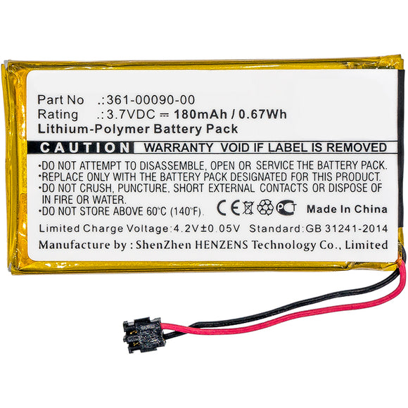 Batteries N Accessories BNA-WB-P8740 Smartwatch Battery - Li-Pol, 3.7V, 180mAh, Ultra High Capacity Battery - Replacement for Garmin 361-00090-00 Battery