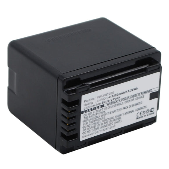 Batteries N Accessories BNA-WB-L9066 Digital Camera Battery - Li-ion, 3.6V, 3400mAh, Ultra High Capacity - Replacement for Panasonic VW-VBT190 Battery