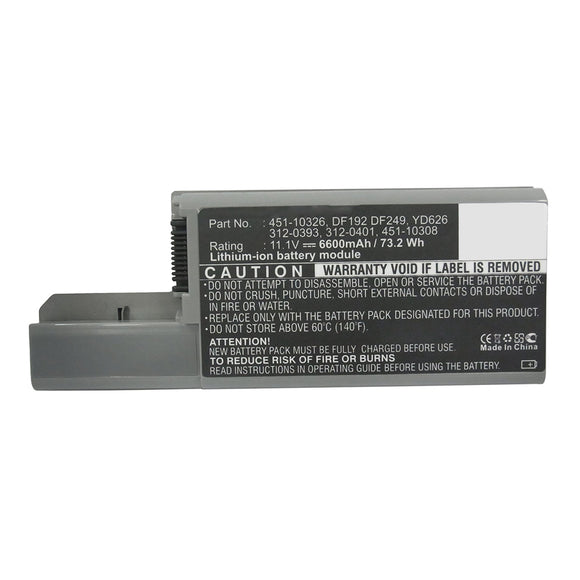 Batteries N Accessories BNA-WB-L15975 Laptop Battery - Li-ion, 11.1V, 6600mAh, Ultra High Capacity - Replacement for Dell CF623 Battery