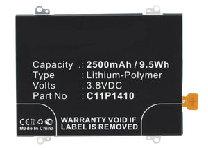 Batteries N Accessories BNA-WB-P3101 Cell Phone Battery - Li-Pol, 3.8V, 2500 mAh, Ultra High Capacity Battery - Replacement for Asus 0B200-01210100 Battery