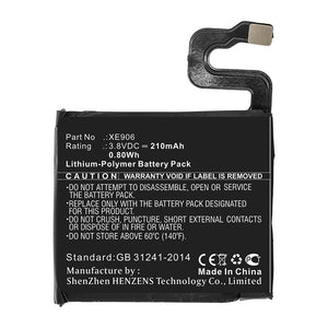 Batteries N Accessories BNA-WB-P15362 Smartwatch Battery - Li-Pol, 3.8V, 210mAh, Ultra High Capacity - Replacement for OPPO XE906 Battery