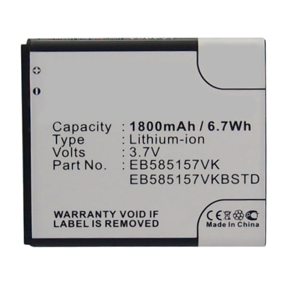 Batteries N Accessories BNA-WB-L13028 Cell Phone Battery - Li-ion, 3.7V, 1800mAh, Ultra High Capacity - Replacement for Samsung EB585157VK Battery