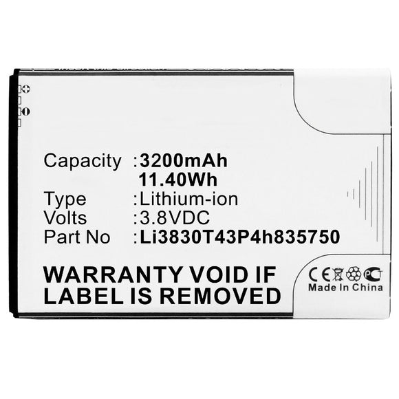 Batteries N Accessories BNA-WB-L642 Cell Phone Battery - Li-Ion, 3.8V, 3200 mAh, Ultra High Capacity Battery - Replacement for ZTE Li3830T43P4H835750 Battery