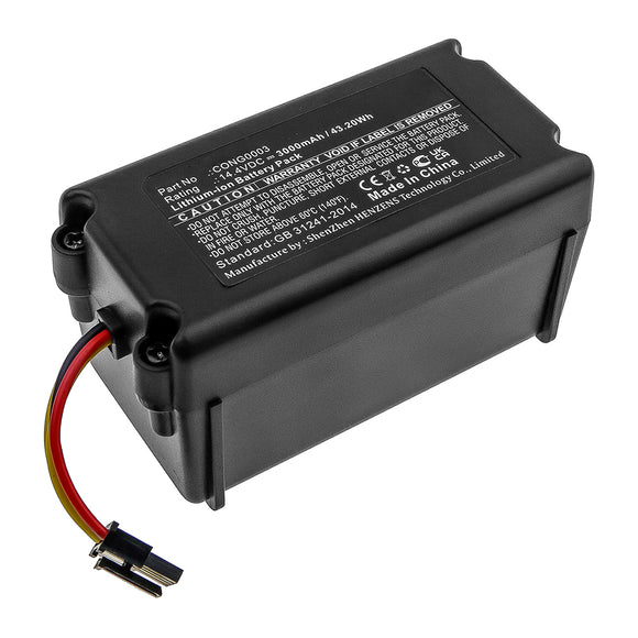 Batteries N Accessories BNA-WB-L17241 Vacuum Cleaner Battery - Li-ion, 14.4V, 3000mAh, Ultra High Capacity - Replacement for CECOTEC  CONG0003 Battery