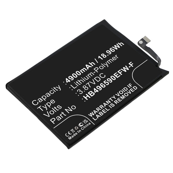 Batteries N Accessories BNA-WB-P17336 Cell Phone Battery - Li-Pol, 3.87V, 4900mAh, Ultra High Capacity - Replacement for Huawei HB496590EFW-F Battery