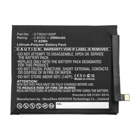 Batteries N Accessories BNA-WB-P15531 Cell Phone Battery - Li-Pol, 3.8V, 2900mAh, Ultra High Capacity - Replacement for Blu C736241300P Battery