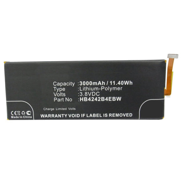 Batteries N Accessories BNA-WB-P3823 Cell Phone Battery - Li-Pol, 3.8, 3000mAh, Ultra High Capacity Battery - Replacement for Huawei HB4242B4EBW Battery