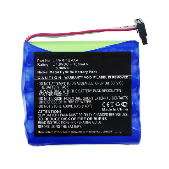 Batteries N Accessories BNA-WB-H15157 Medical Battery - Ni-MH, 4.8V, 700mAh, Ultra High Capacity - Replacement for Optomed 4/HR-4U AAA Battery