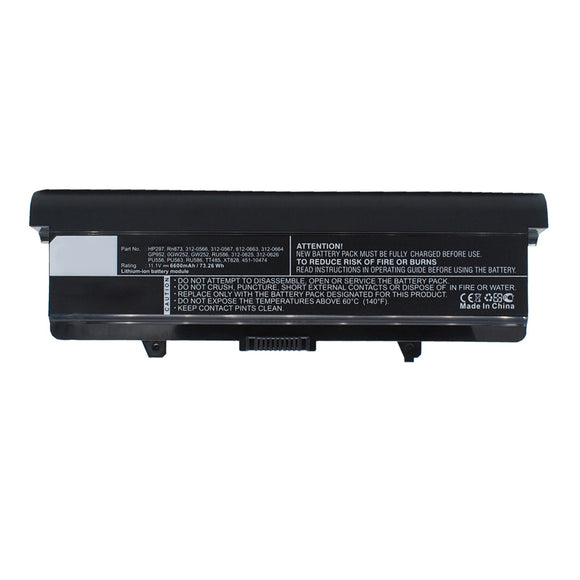 Batteries N Accessories BNA-WB-L15953 Laptop Battery - Li-ion, 11.1V, 6600mAh, Ultra High Capacity - Replacement for Dell D608H Battery