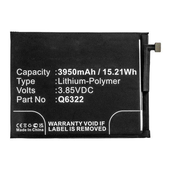 Batteries N Accessories BNA-WB-P12352 Cell Phone Battery - Li-Pol, 3.85V, 3950mAh, Ultra High Capacity - Replacement for LG Q6322 Battery