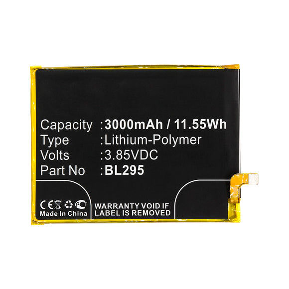Batteries N Accessories BNA-WB-P12249 Cell Phone Battery - Li-Pol, 3.85V, 3000mAh, Ultra High Capacity - Replacement for Lenovo BL295 Battery