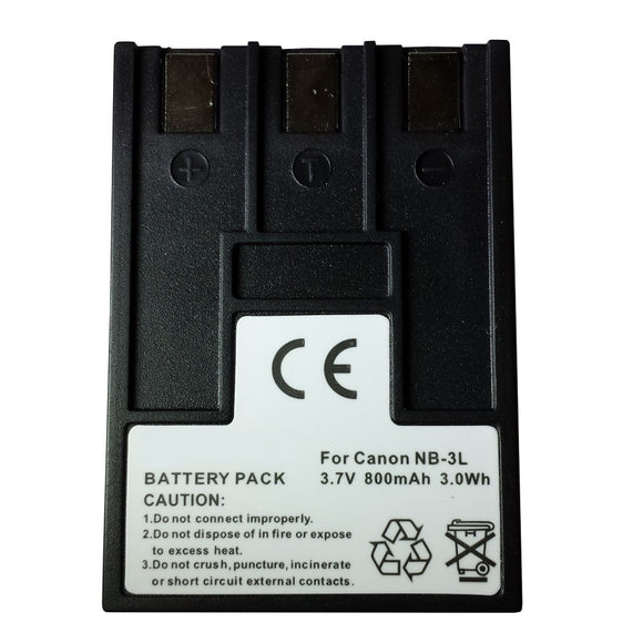 Batteries N Accessories BNA-WB-NB3L Digital Camera Battery - li-ion, 3.7V, 800 mAh, Ultra High Capacity Battery - Replacement for Canon NB-3L Battery