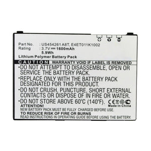 Batteries N Accessories BNA-WB-P15558 Cell Phone Battery - Li-Pol, 3.7V, 1600mAh, Ultra High Capacity - Replacement for E-TEN BT0010T002 Battery