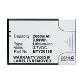 Batteries N Accessories BNA-WB-L14551 Cell Phone Battery - Li-ion, 3.7V, 2600mAh, Ultra High Capacity - Replacement for Mobistel BTY26186 Battery