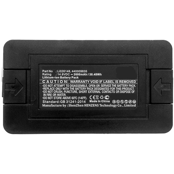 Batteries N Accessories BNA-WB-L8695 Vacuum Cleaners Battery - Li-ion, 14.8V, 2600mAh, Ultra High Capacity Battery - Replacement for Hoover 440009835, Li026148 Battery