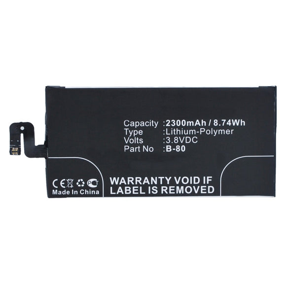 Batteries N Accessories BNA-WB-P9937 Cell Phone Battery - Li-Pol, 3.8V, 2300mAh, Ultra High Capacity - Replacement for BBK BK-B-80 Battery