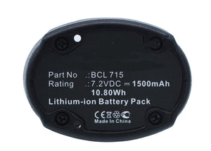 Batteries N Accessories BNA-WB-L6328 Power Tools Battery - Li-Ion, 7.2V, 1500 mAh, Ultra High Capacity Battery - Replacement for Hitachi BCL715 Battery