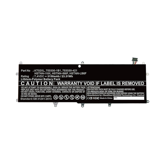 Batteries N Accessories BNA-WB-P11750 Laptop Battery - Li-Pol, 7.4V, 3150mAh, Ultra High Capacity - Replacement for HP KT02XL Battery