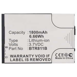 Batteries N Accessories BNA-WB-L647 Cell Phone Battery - Li-Ion, 3.7V, 1800 mAh, Ultra High Capacity Battery - Replacement for Casio BTR811B Battery