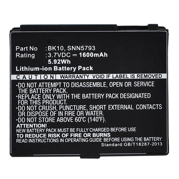 Batteries N Accessories BNA-WB-L14565 Cell Phone Battery - Li-ion, 3.7V, 1600mAh, Ultra High Capacity - Replacement for Motorola BK10 Battery
