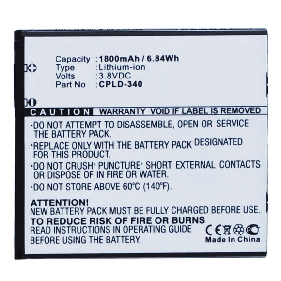 Batteries N Accessories BNA-WB-L10054 Cell Phone Battery - Li-ion, 3.8V, 1800mAh, Ultra High Capacity - Replacement for Coolpad CPLD-340 Battery