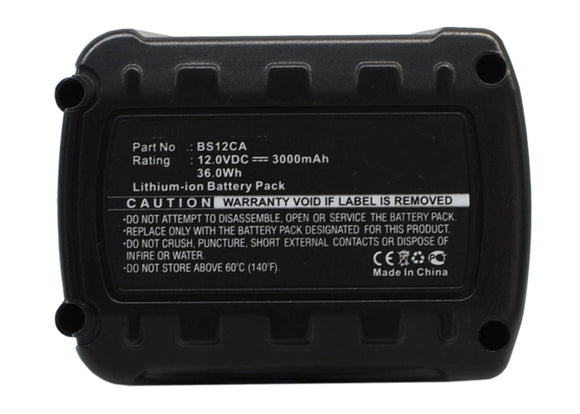 Batteries N Accessories BNA-WB-L6302 Power Tools Battery - Li-Ion, 12V, 3000 mAh, Ultra High Capacity Battery - Replacement for AEG BS12CA Battery