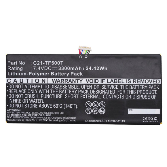 Batteries N Accessories BNA-WB-P11090 Tablet Battery - Li-Pol, 7.4V, 3300mAh, Ultra High Capacity - Replacement for Asus C21-TF500T Battery