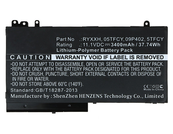 Batteries N Accessories BNA-WB-P4557 Laptops Battery - Li-Pol, 11.1V, 3400 mAh, Ultra High Capacity Battery - Replacement for Dell 05TFCY Battery