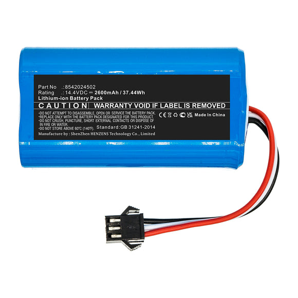 Batteries N Accessories BNA-WB-L16736 Vacuum Cleaner Battery - Li-ion, 14.4V, 2600mAh, Ultra High Capacity - Replacement for Infinuvo 8542024502 Battery