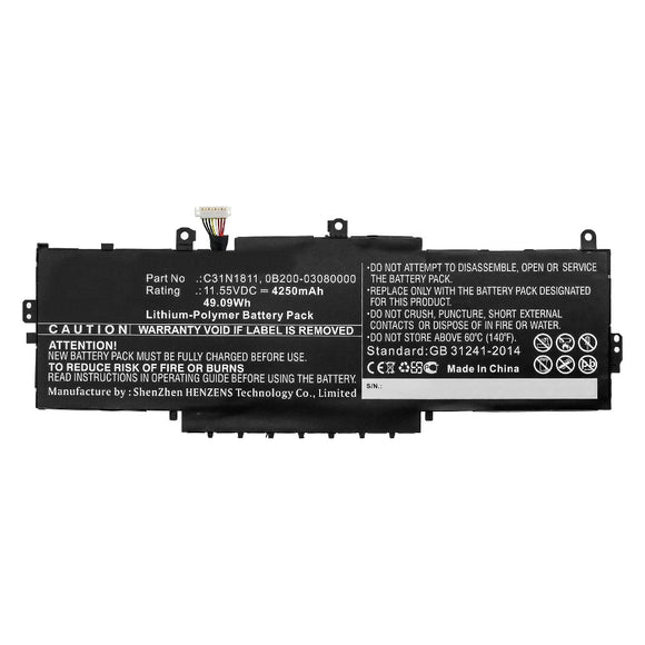Batteries N Accessories BNA-WB-P10571 Laptop Battery - Li-Pol, 11.55V, 4250mAh, Ultra High Capacity - Replacement for Asus C31N1811 Battery