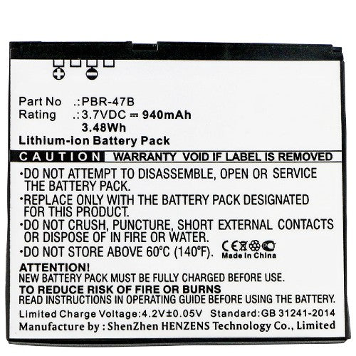 Batteries N Accessories BNA-WB-L3940 Cell Phone Battery - Li-ion, 3.7, 940mAh, Ultra High Capacity Battery - Replacement for Pantech PBR-47B Battery