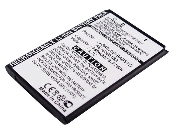 Batteries N Accessories BNA-WB-L3958 Cell Phone Battery - Li-ion, 3.7, 750mAh, Ultra High Capacity Battery - Replacement for Samsung AB463651BA Battery