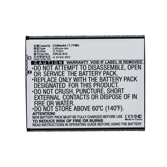 Batteries N Accessories BNA-WB-L3243 Cell Phone Battery - Li-Ion, 3.7V, 2100 mAh, Ultra High Capacity Battery - Replacement for Coolpad CPLD-312 Battery