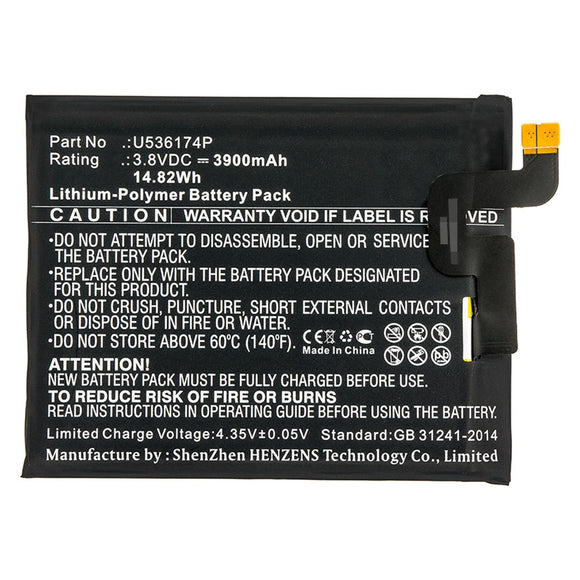 Batteries N Accessories BNA-WB-P9981 Cell Phone Battery - Li-Pol, 3.8V, 3900mAh, Ultra High Capacity - Replacement for Blackview U536174P Battery