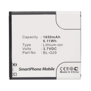 Batteries N Accessories BNA-WB-L10145 Cell Phone Battery - Li-ion, 3.7V, 1650mAh, Ultra High Capacity - Replacement for DOOV BL-G29 Battery