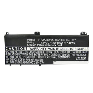 Batteries N Accessories BNA-WB-P16620 Laptop Battery - Li-Pol, 14.8V, 3200mAh, Ultra High Capacity - Replacement for Lenovo 45N1084 Battery