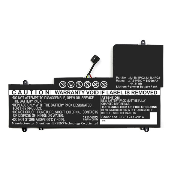 Batteries N Accessories BNA-WB-P12698 Laptop Battery - Li-Pol, 7.64V, 5800mAh, Ultra High Capacity - Replacement for Lenovo L15L4PC2 Battery