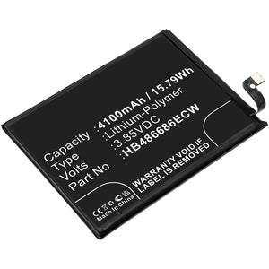 Batteries N Accessories BNA-WB-P17330 Cell Phone Battery - Li-Pol, 3.85V, 4100mAh, Ultra High Capacity - Replacement for Huawei HB486686ECW Battery