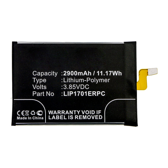 Batteries N Accessories BNA-WB-P15654 Cell Phone Battery - Li-Pol, 3.85V, 2900mAh, Ultra High Capacity - Replacement for Sony LIP1701ERPC Battery