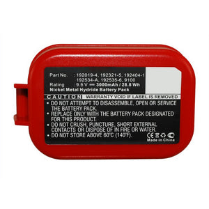 Batteries N Accessories BNA-WB-H15247 Power Tool Battery - Ni-MH, 9.6V, 3000mAh, Ultra High Capacity - Replacement for Makita 9100 Battery