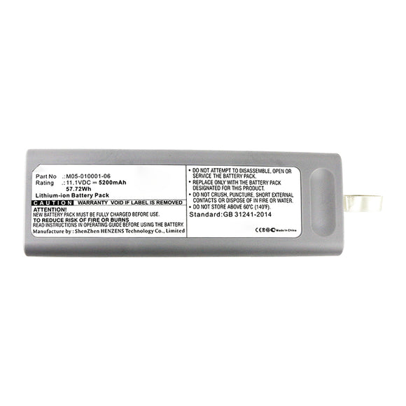 Batteries N Accessories BNA-WB-L16665 Medical Battery - Li-ion, 11.1V, 5200mAh, Ultra High Capacity - Replacement for Mindray 0146-00-0069 Battery