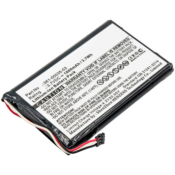 Batteries N Accessories BNA-WB-L4176 GPS Battery - Li-Ion, 3.7V, 1000 mAh, Ultra High Capacity Battery - Replacement for Garmin 361-00035-03 Battery