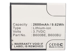 Batteries N Accessories BNA-WB-L3591 Cell Phone Battery - Li-Ion, 3.8V, 2600 mAh, Ultra High Capacity Battery - Replacement for Samsung B600BC Battery