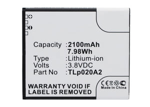 Batteries N Accessories BNA-WB-L3039 Cell Phone Battery - Li-Ion, 3.8V, 2100 mAh, Ultra High Capacity Battery - Replacement for Alcatel TLi020A1 Battery