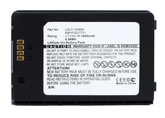Batteries N Accessories BNA-WB-L3860 Cell Phone Battery - Li-ion, 3.7, 1800mAh, Ultra High Capacity Battery - Replacement for LG LGLP-AHMM, SBPP0027701 Battery