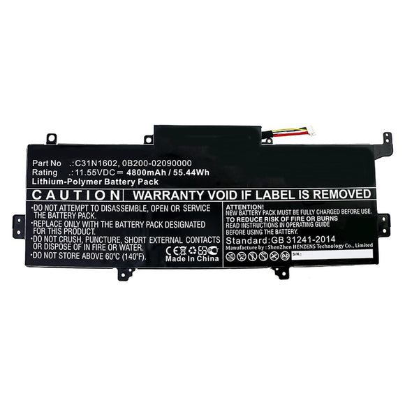 Batteries N Accessories BNA-WB-P10569 Laptop Battery - Li-Pol, 11.55V, 4800mAh, Ultra High Capacity - Replacement for Asus C31N1602 Battery