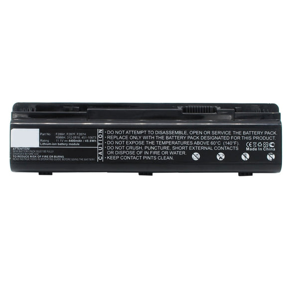 Batteries N Accessories BNA-WB-L9608 Laptop Battery - Li-ion, 11.1V, 4400mAh, Ultra High Capacity - Replacement for Dell F287H Battery