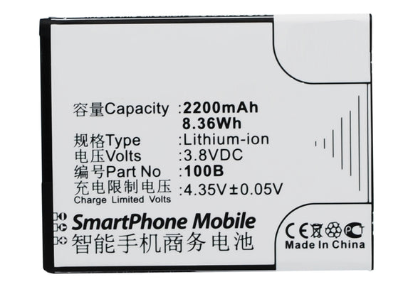 Batteries N Accessories BNA-WB-L3001 Cell Phone Battery - Li-Ion, 3.8V, 2200 mAh, Ultra High Capacity Battery - Replacement for 100+ 100B Battery